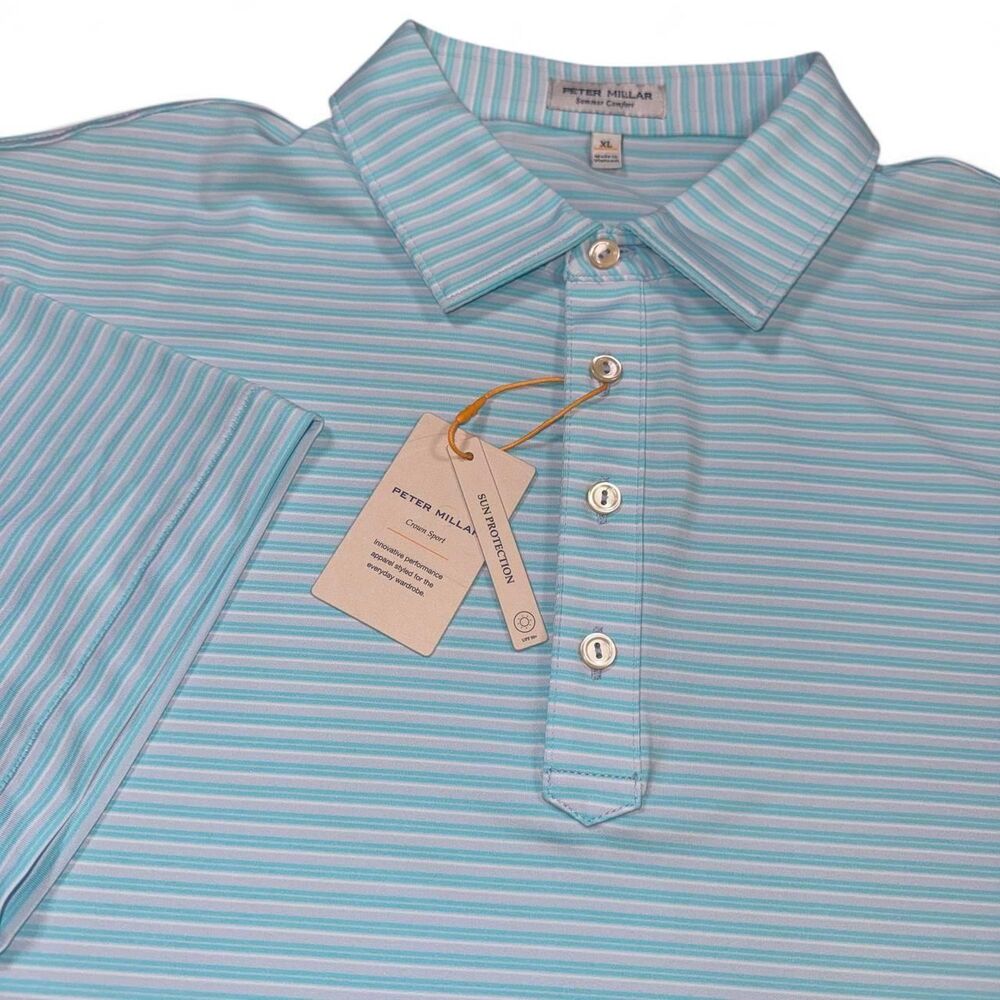 Peter Millar Summer Comfort Performance Golf Polo Shirt Men's XL "Shaved Ice"